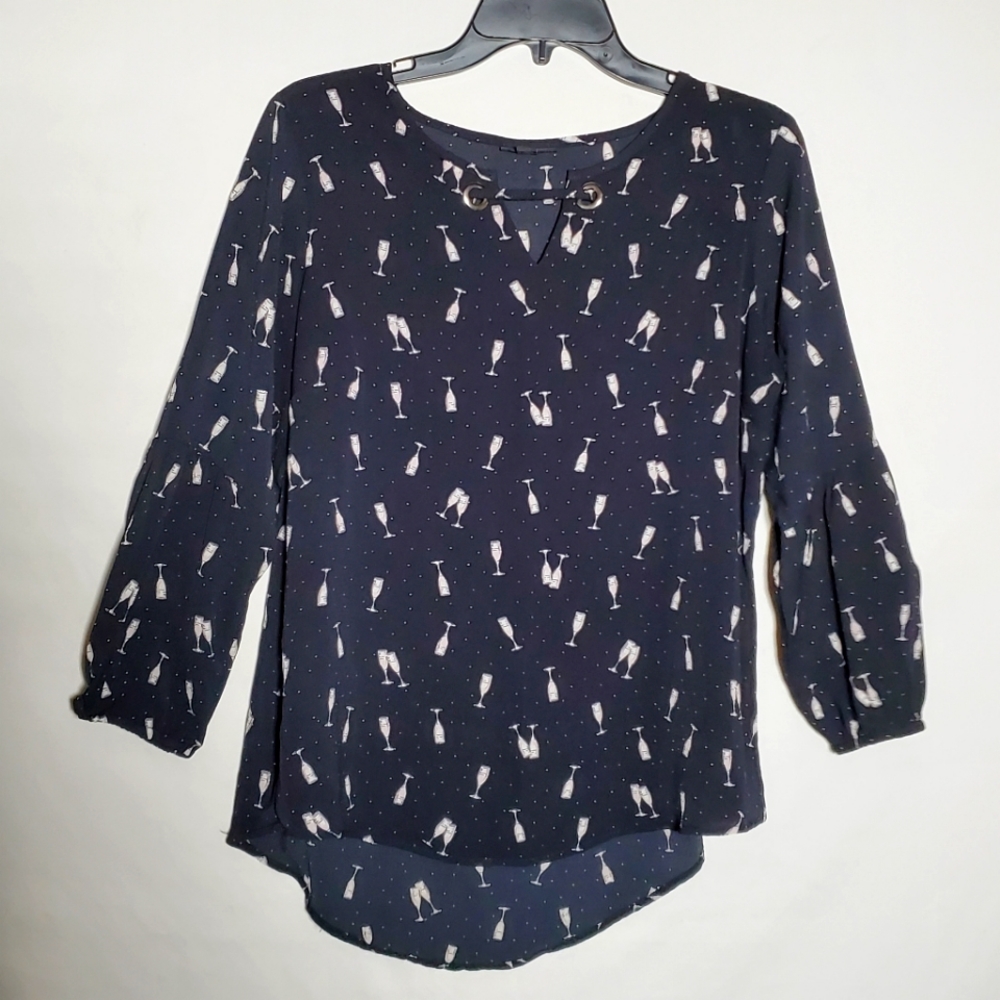 Roz ali champagne balloon sleeve top medium